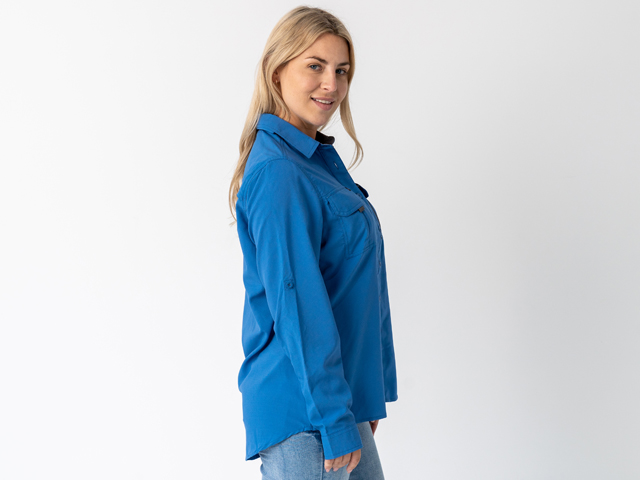 Superior Ladies Syzmik Fishing Shirt Blue (Each) - SUP-FISH-L-BLUE-XXX